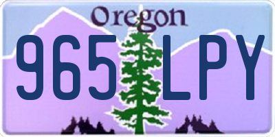 OR license plate 965LPY