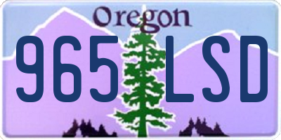 OR license plate 965LSD