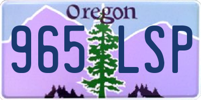 OR license plate 965LSP