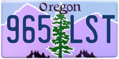 OR license plate 965LST