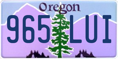 OR license plate 965LUI