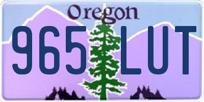 OR license plate 965LUT