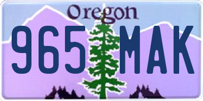 OR license plate 965MAK