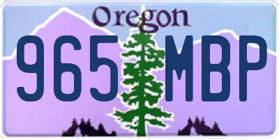 OR license plate 965MBP