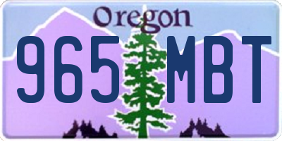OR license plate 965MBT