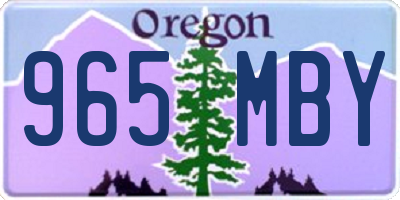 OR license plate 965MBY