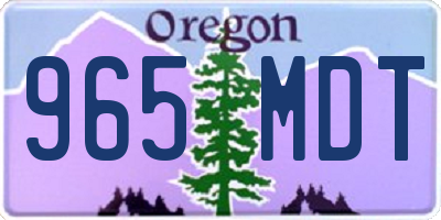 OR license plate 965MDT