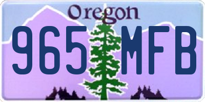 OR license plate 965MFB