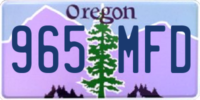 OR license plate 965MFD
