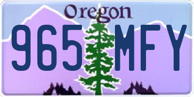 OR license plate 965MFY