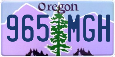 OR license plate 965MGH