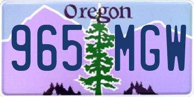 OR license plate 965MGW