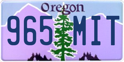 OR license plate 965MIT