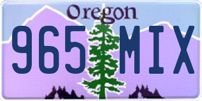 OR license plate 965MIX