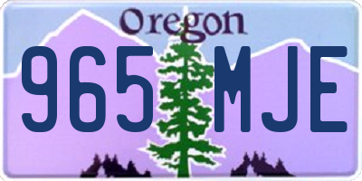 OR license plate 965MJE
