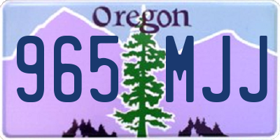 OR license plate 965MJJ