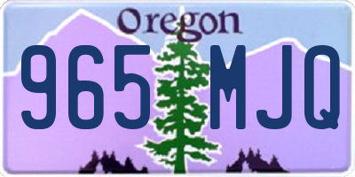 OR license plate 965MJQ
