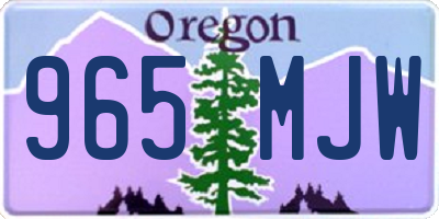 OR license plate 965MJW