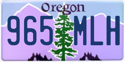 OR license plate 965MLH