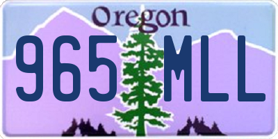 OR license plate 965MLL