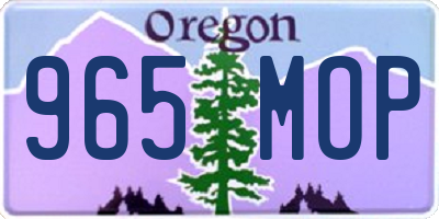 OR license plate 965MOP