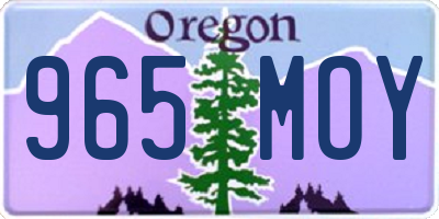 OR license plate 965MOY