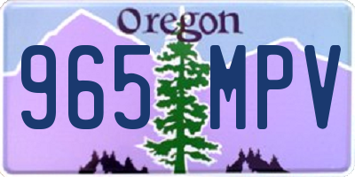 OR license plate 965MPV