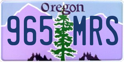 OR license plate 965MRS