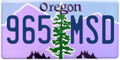 OR license plate 965MSD