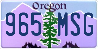 OR license plate 965MSG