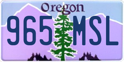 OR license plate 965MSL