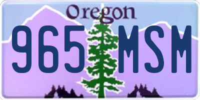 OR license plate 965MSM
