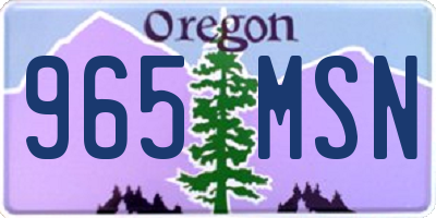 OR license plate 965MSN