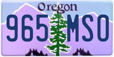 OR license plate 965MSO