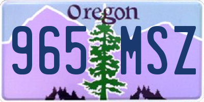 OR license plate 965MSZ