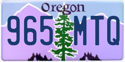 OR license plate 965MTQ
