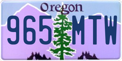 OR license plate 965MTW