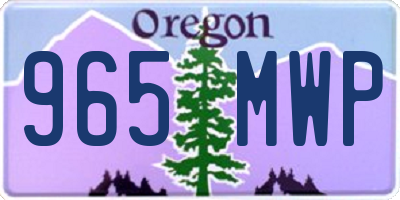 OR license plate 965MWP