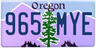 OR license plate 965MYE