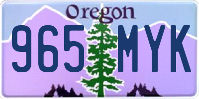 OR license plate 965MYK