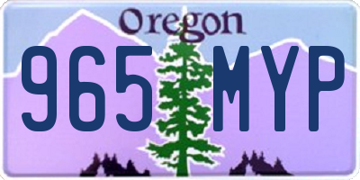 OR license plate 965MYP