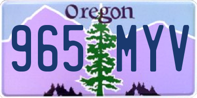 OR license plate 965MYV