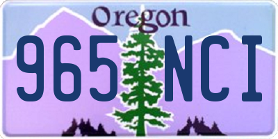 OR license plate 965NCI