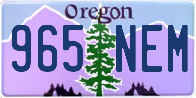 OR license plate 965NEM