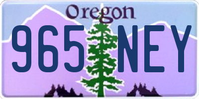 OR license plate 965NEY