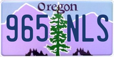 OR license plate 965NLS
