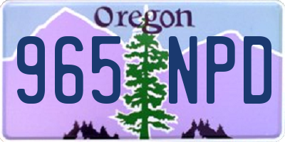OR license plate 965NPD