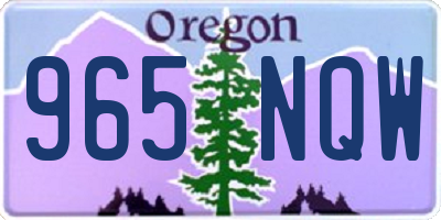 OR license plate 965NQW