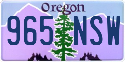 OR license plate 965NSW