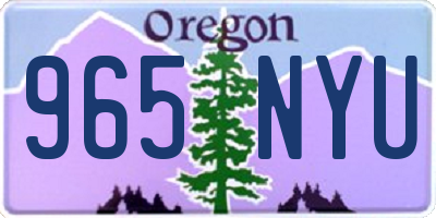 OR license plate 965NYU